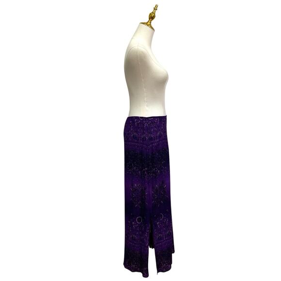 VINTAGE Carole Little Purple Crinkled Rayon Paisley Skirt & Top Set size 10P - Picture 7 of 14